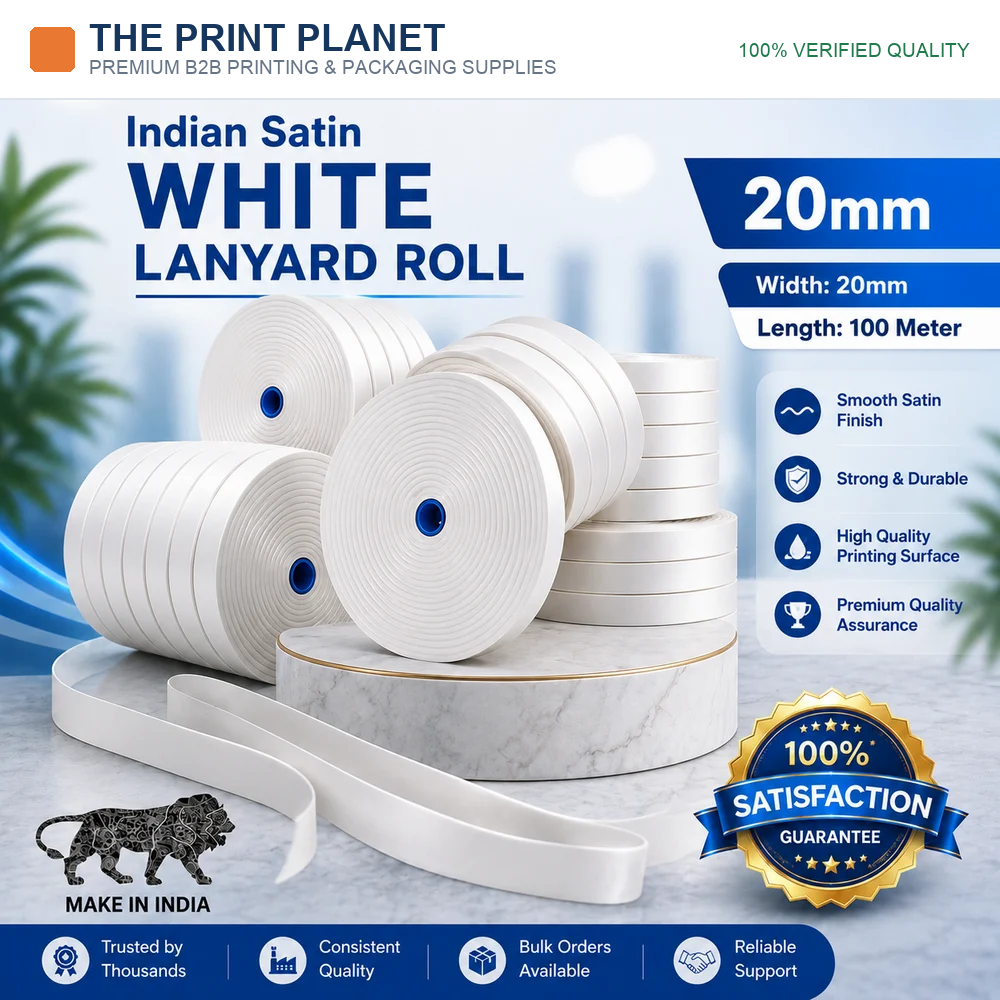 Premium White Satin Sublimation Ribbon Rolls